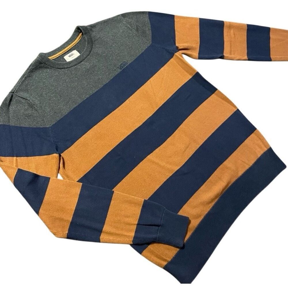 Vintage Y2K Vans Striped Sweater, Medium. 100% cotton